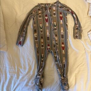 Ellie Sue Nutcracker Print Zipper Onesie